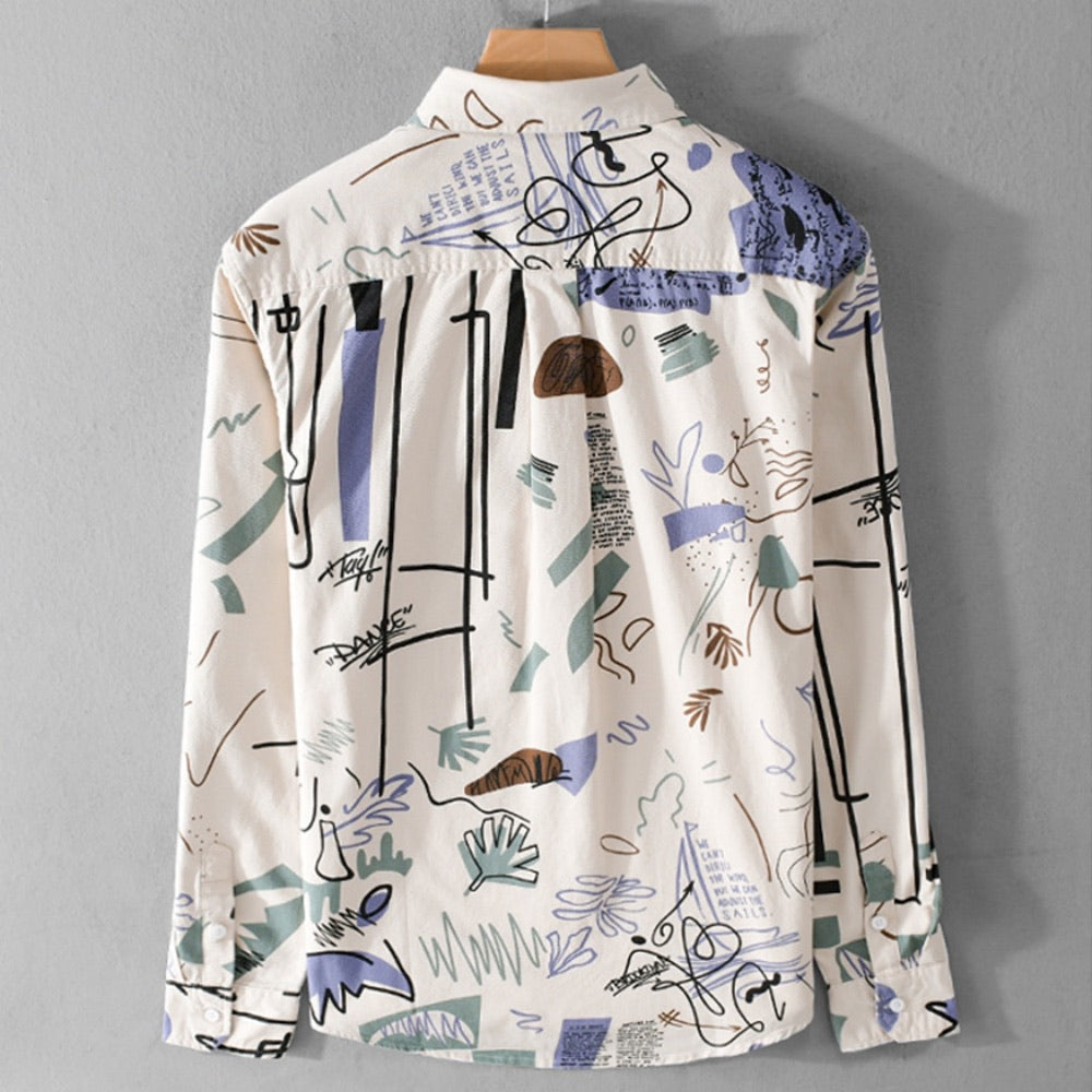 Abstract Print Long Sleeve Casual Shirt for Men | Julian
