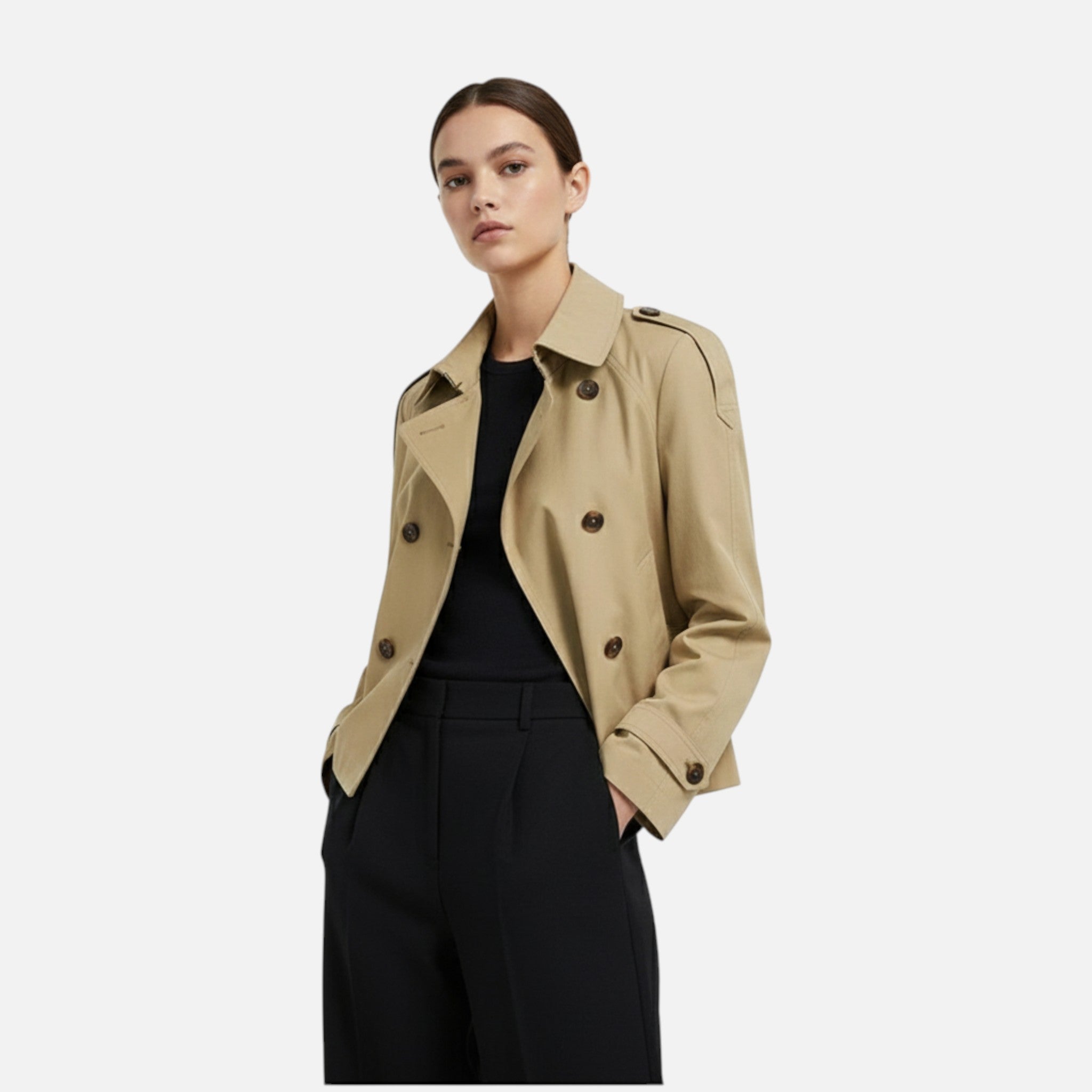 Aldra | Short Belted Trench Coat 1