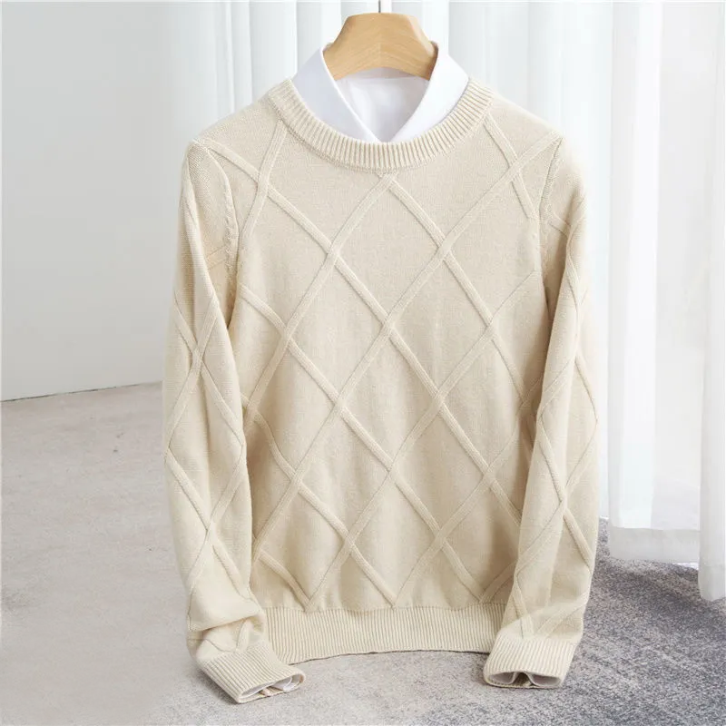 Argyle Knit Sweater Comfortable Fit For Men | Jorven 2