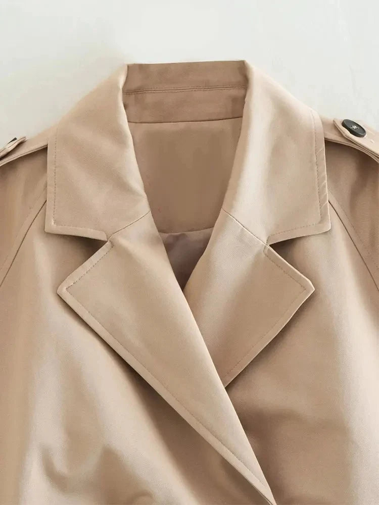 Beltan | Cropped Double Breasted Trench Jacket 4