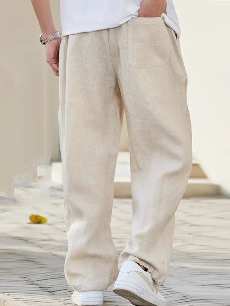 Breezy | Baggy Wide Leg Linen Pants Relaxed Fit 2