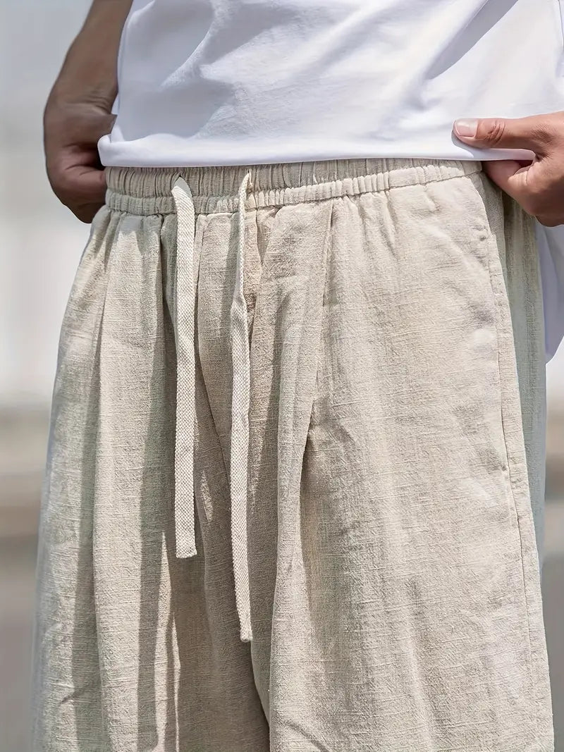 Breezy | Baggy Wide Leg Linen Pants Relaxed Fit 3
