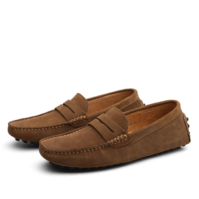 Calf Suede Slip-On Loafers for Men | Nuro