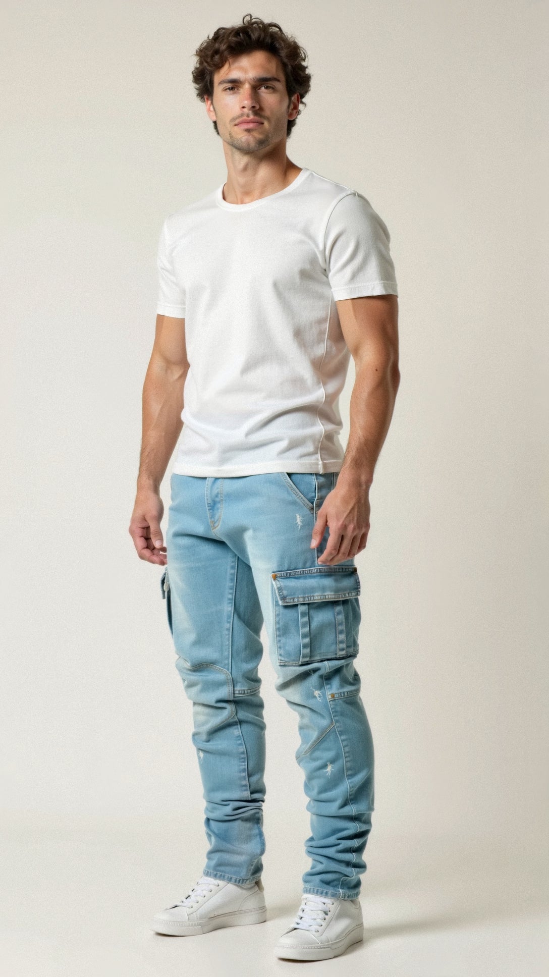 Cargor | Slim Fit Stretch Cargo Jeans 0