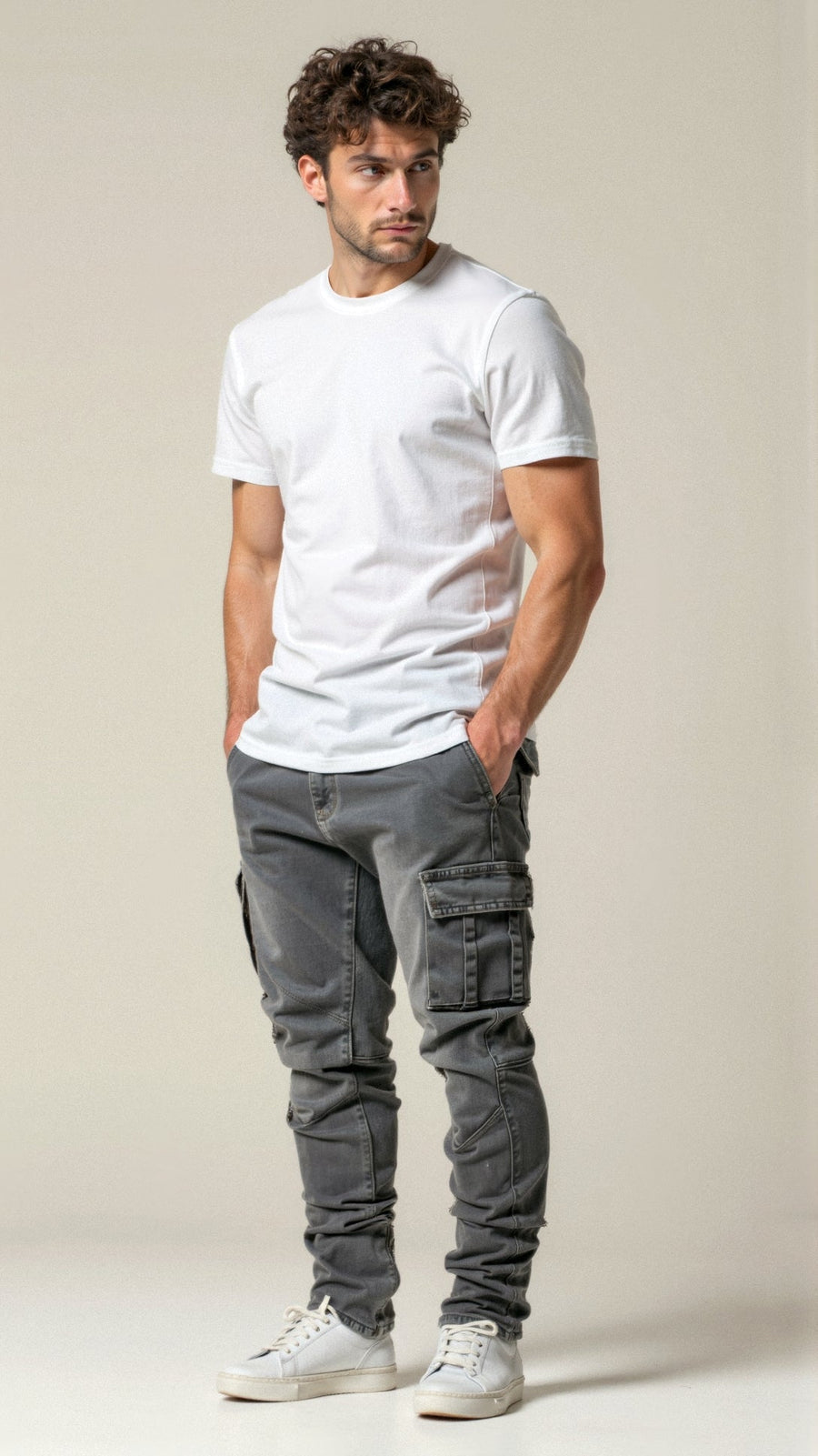 Cargor | Slim Fit Stretch Cargo Jeans 1