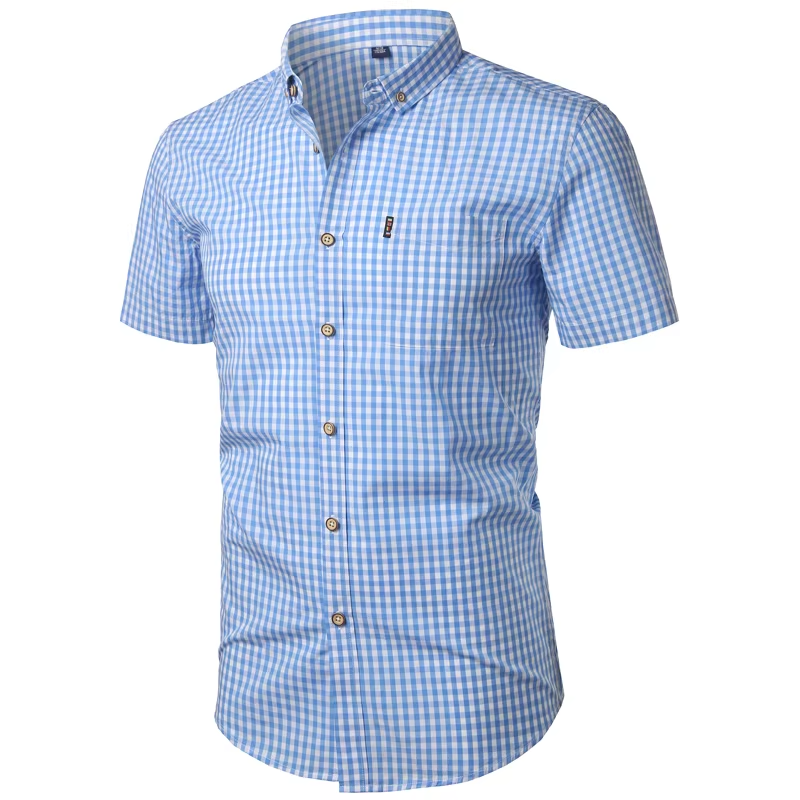 Casual Gingham Button-Up Shirt for Men | Ethan