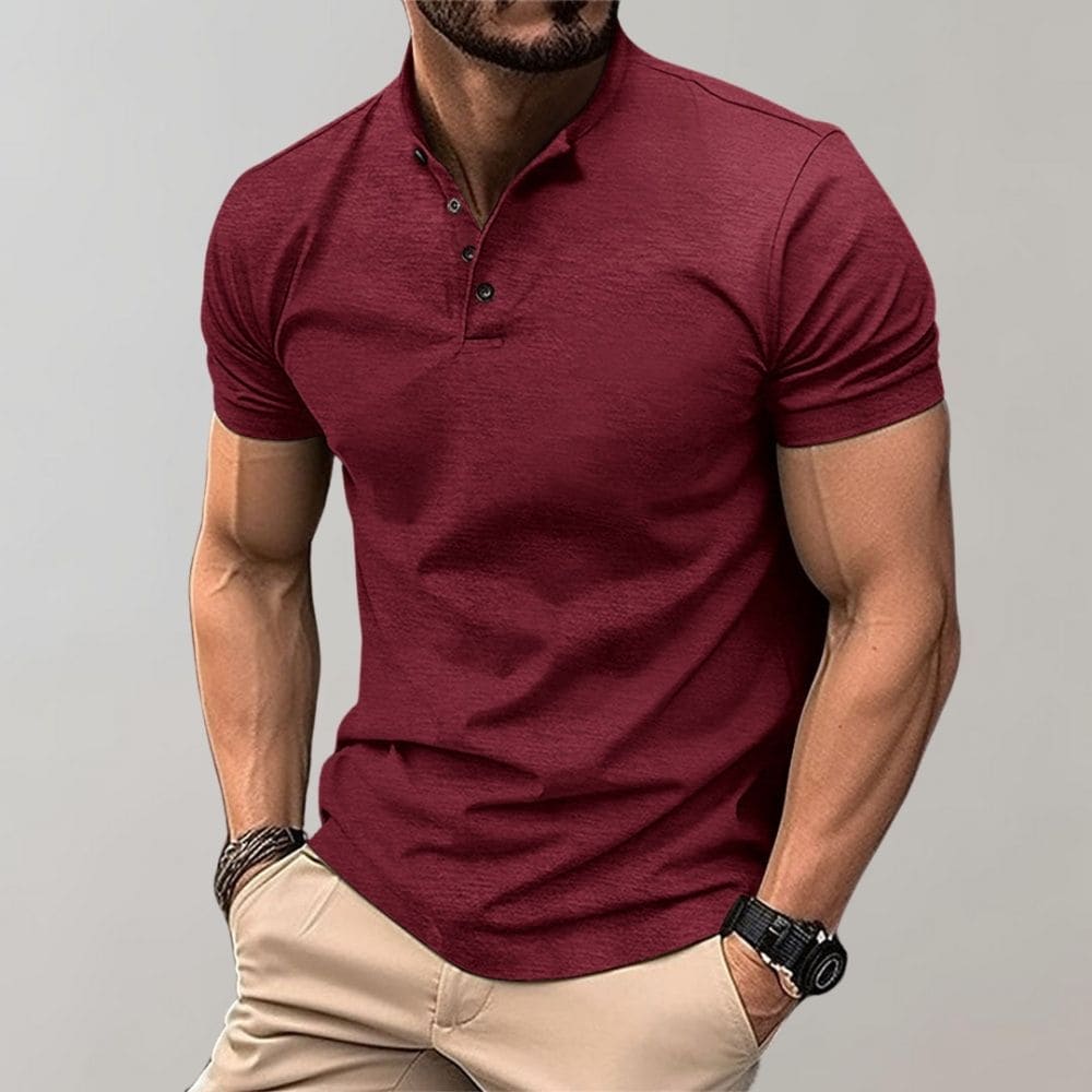 Casual Henley Collar Polo Shirt for Men | Marcus