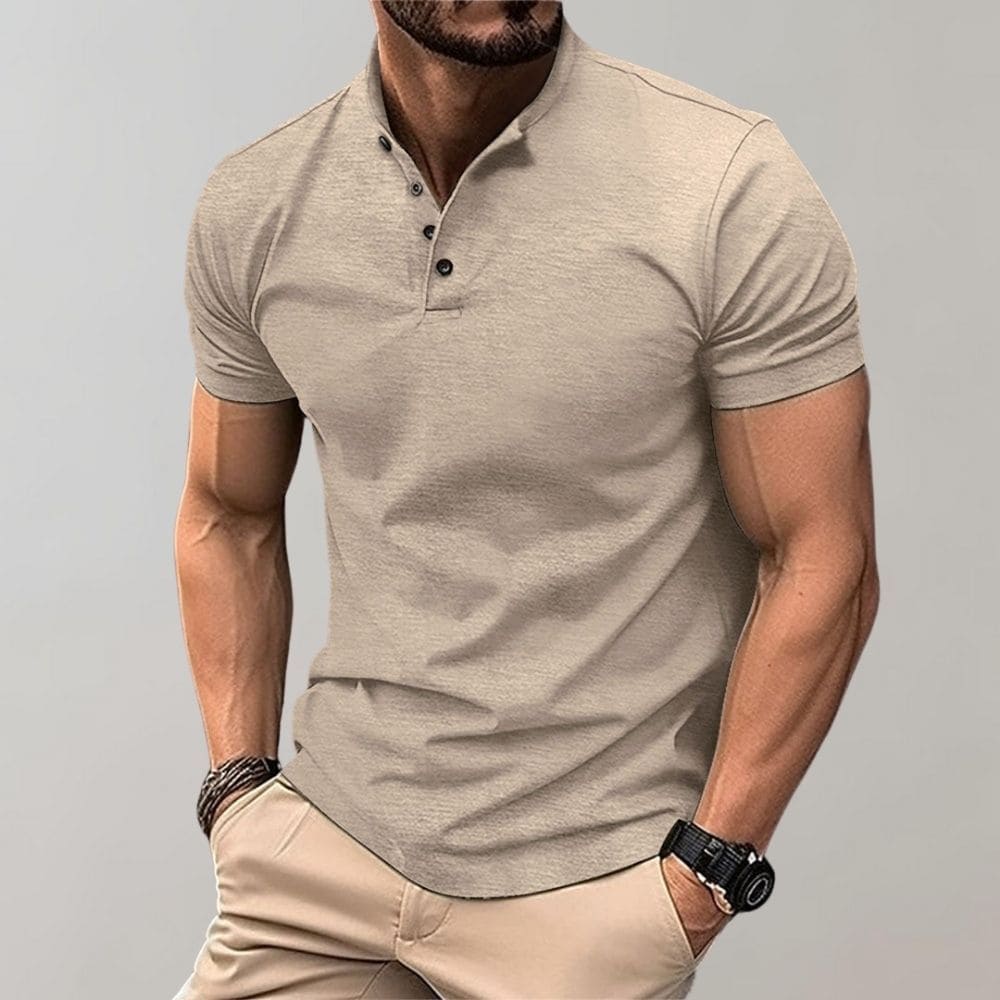 Casual Henley Collar Polo Shirt for Men | Marcus