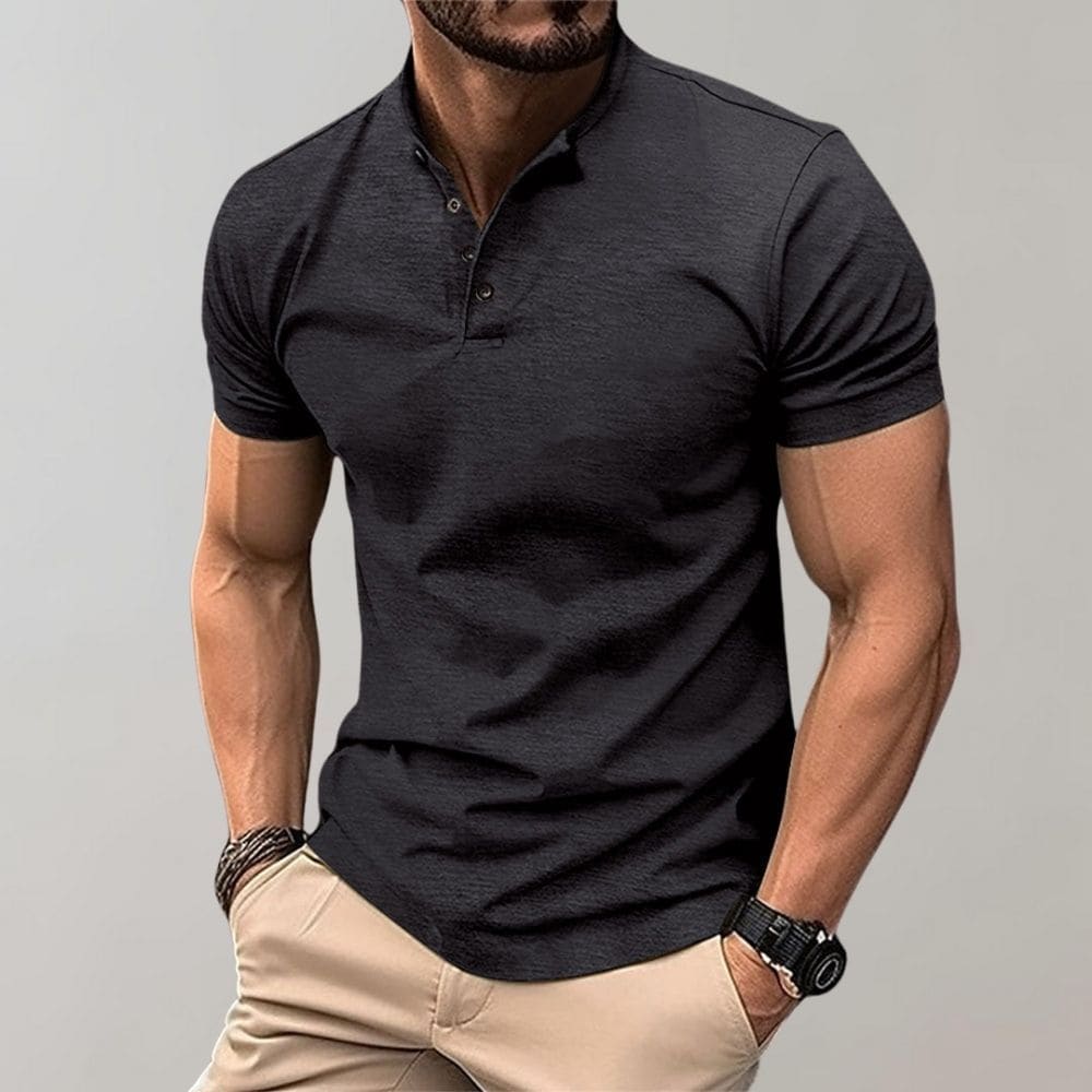 Casual Henley Collar Polo Shirt for Men | Marcus