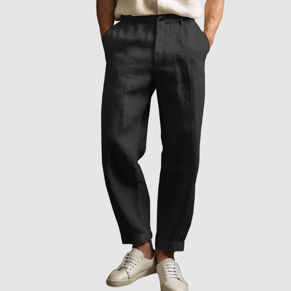Casual Linen-Blend Straight-Leg Pants for Men | Adam