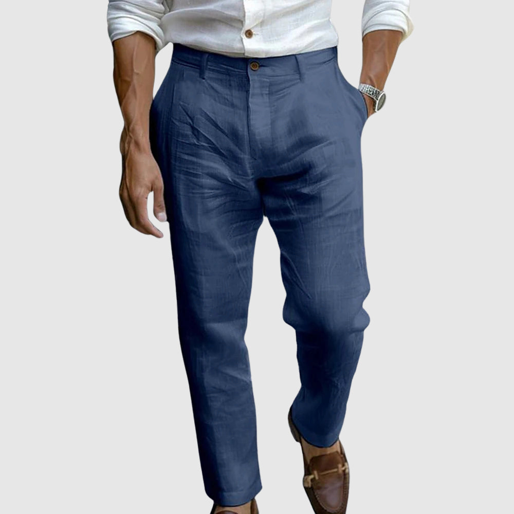 Casual Linen Blend Trousers for Men | Zoren