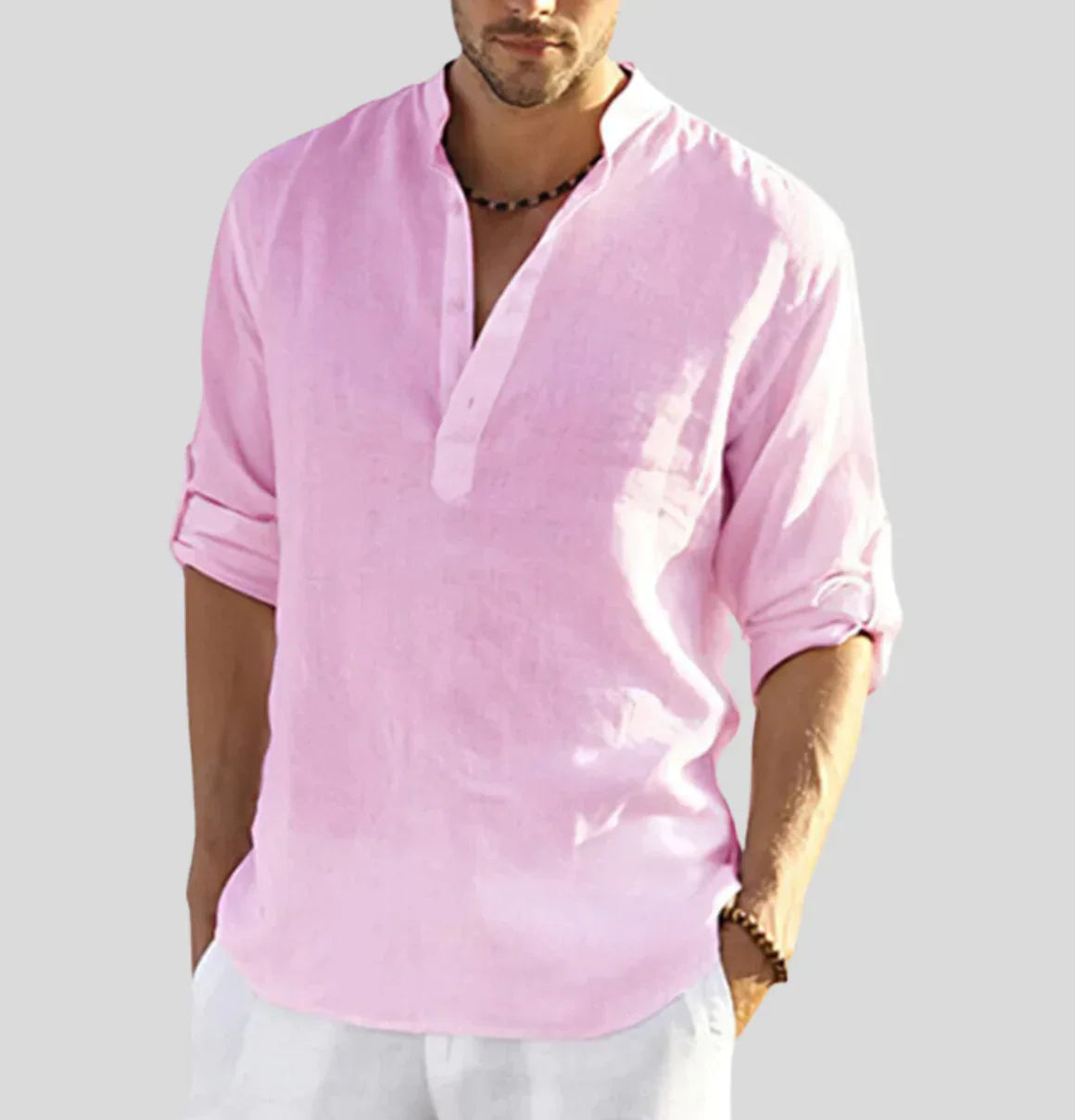 Casual Linen Long Sleeve Shirt for Men | Matteo