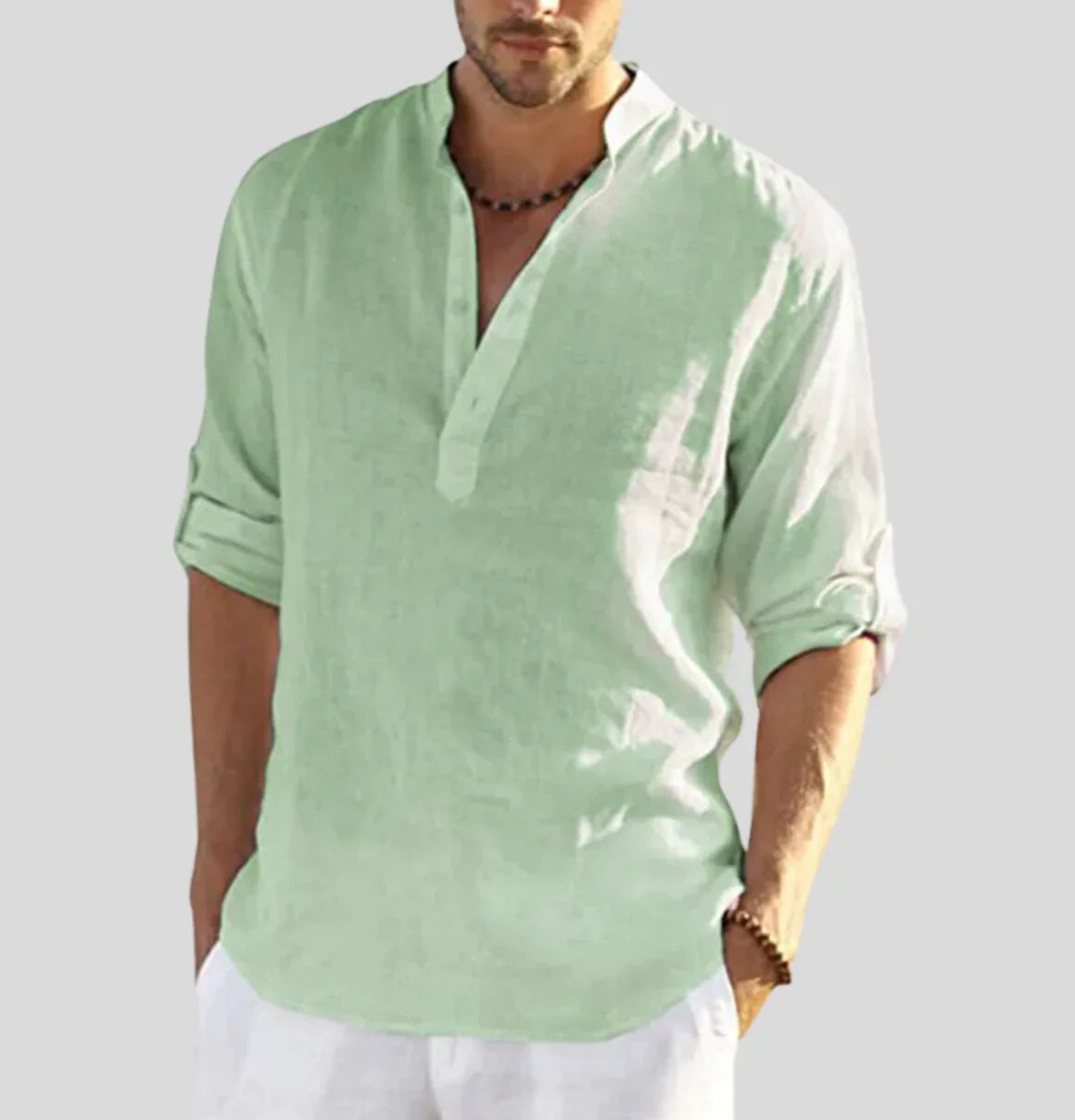 Casual Linen Long Sleeve Shirt for Men | Matteo