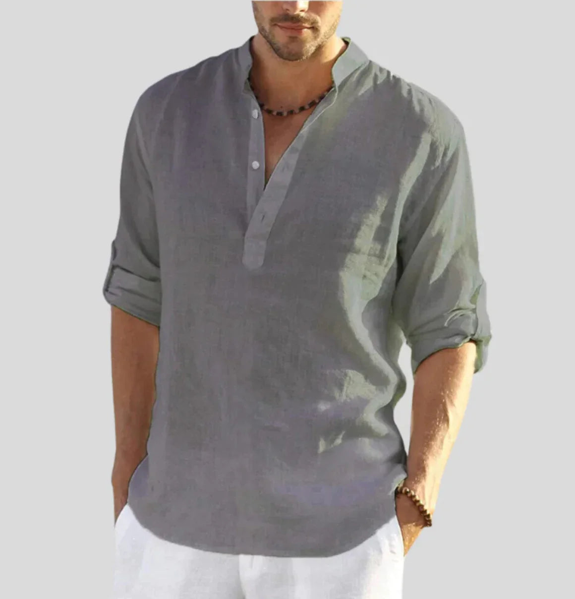 Casual Linen Long Sleeve Shirt for Men | Matteo