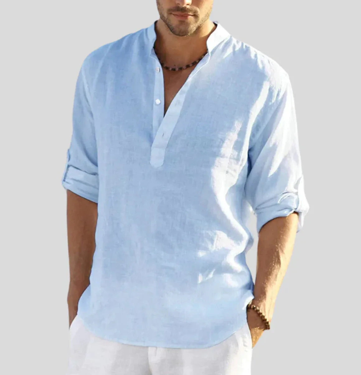 Casual Linen Long Sleeve Shirt for Men | Matteo
