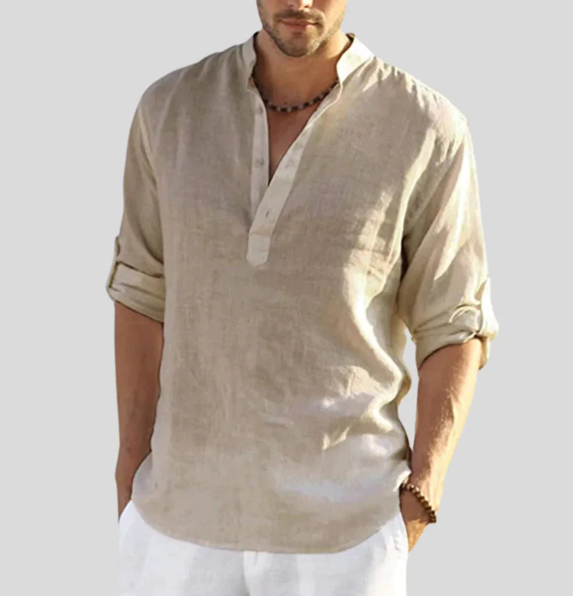 Casual Linen Long Sleeve Shirt for Men | Matteo
