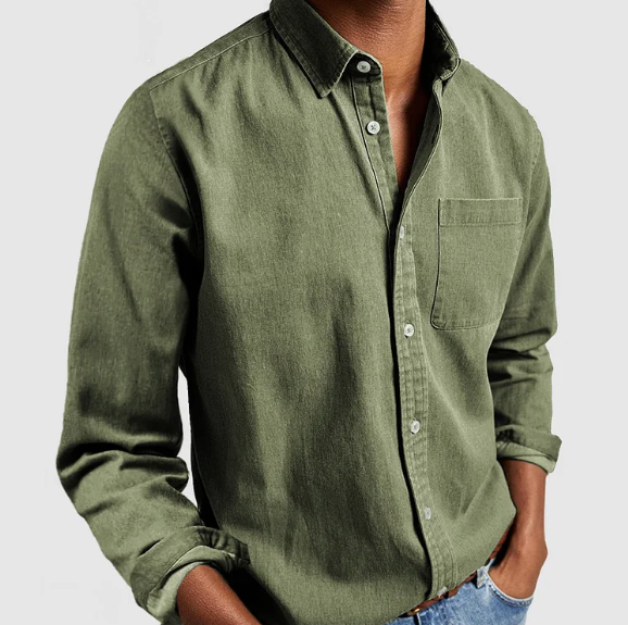 Casual Long Sleeve Linen Shirt for Men | Carl