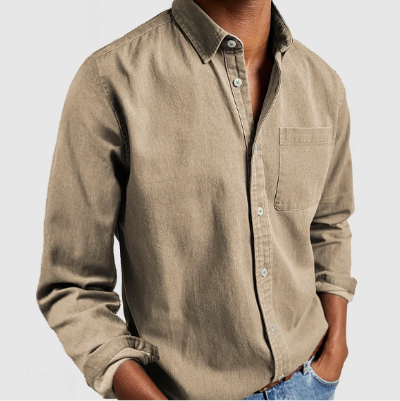 Casual Long Sleeve Linen Shirt for Men | Carl