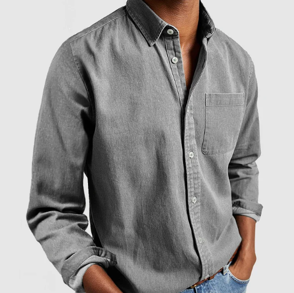 Casual Long Sleeve Linen Shirt for Men | Carl