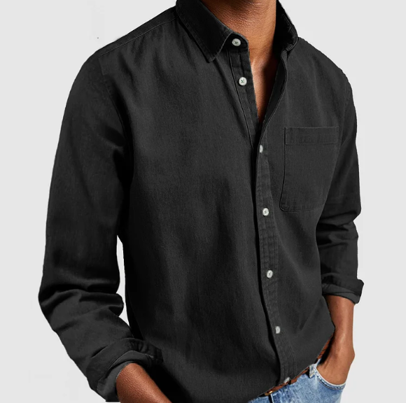 Casual Long Sleeve Linen Shirt for Men | Carl