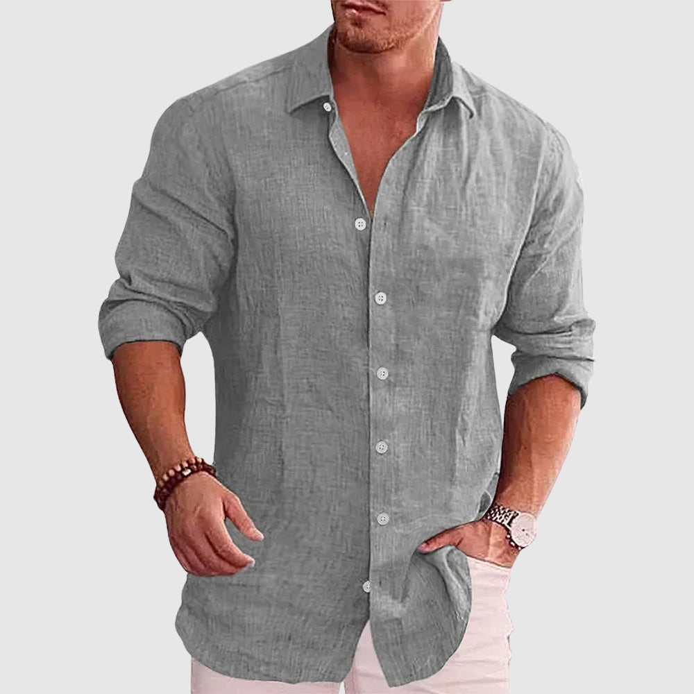 Casual Long Sleeve Linen Shirt for Men | Lucio