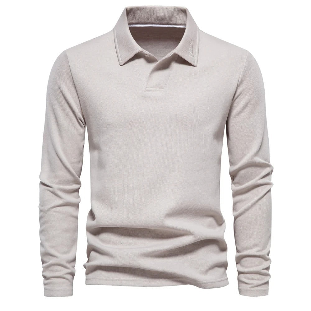 Casual Long Sleeve Polo Shirt for Men | Mason