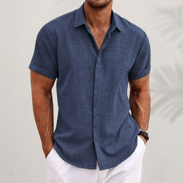 Casual Short Sleeve Button-Up Shirt for Men | Edward