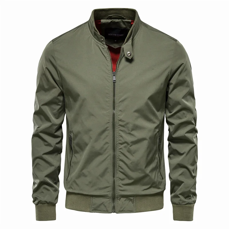 Classic Bomber Jacket with Zipper Closure for Men | Hunter