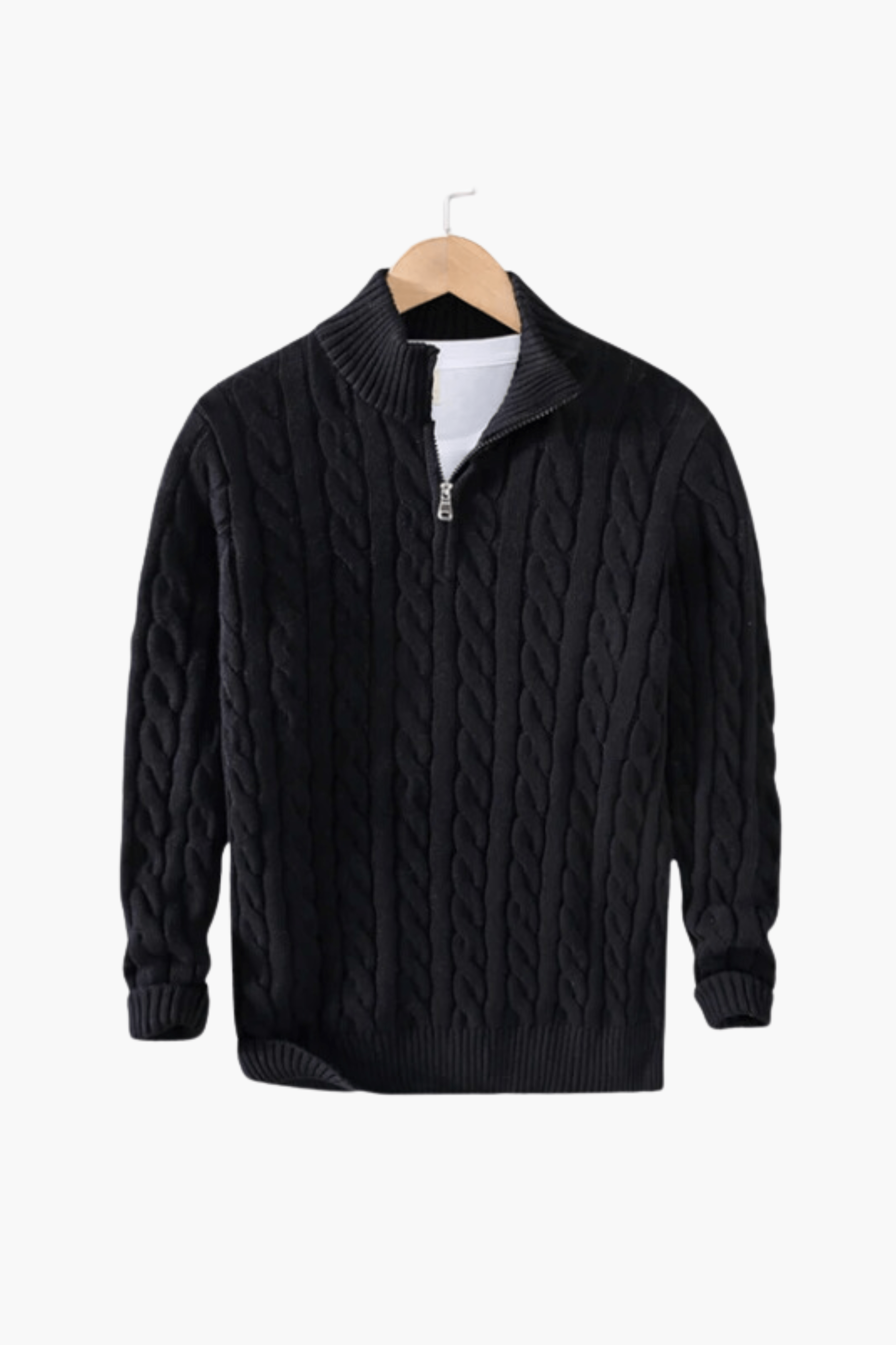 Classic Cable Knit Half-Zip Sweater for Men | Kobe