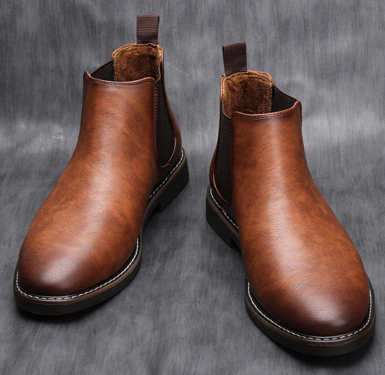 Classic Faux Leather Chelsea Boots for Men | Mason