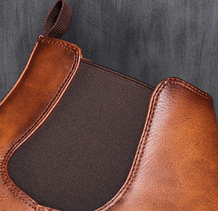 Classic Faux Leather Chelsea Boots for Men | Mason
