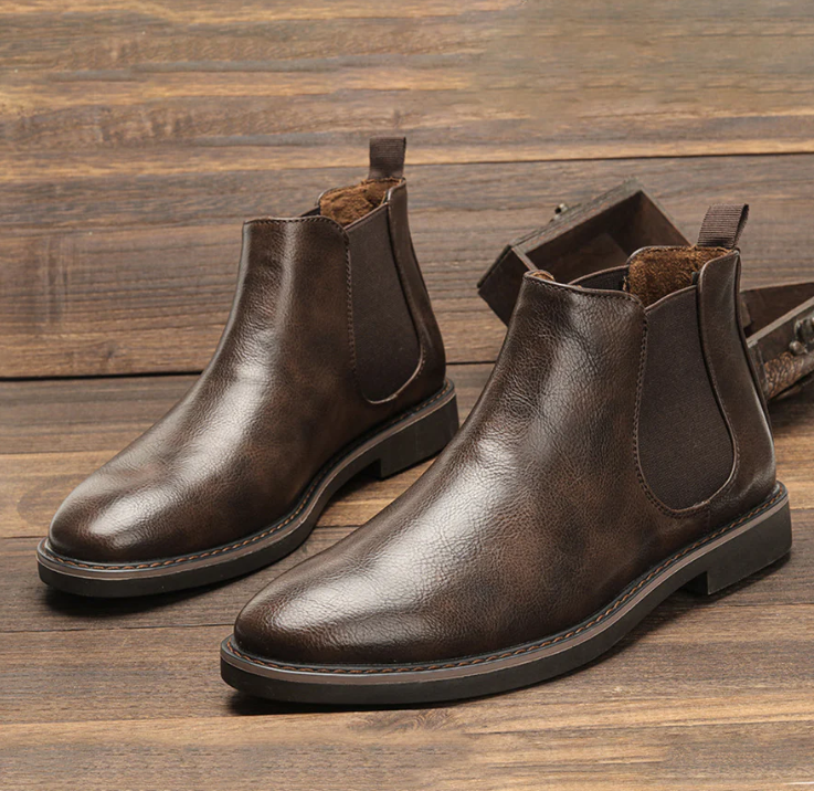 Classic Faux Leather Chelsea Boots for Men | Mason