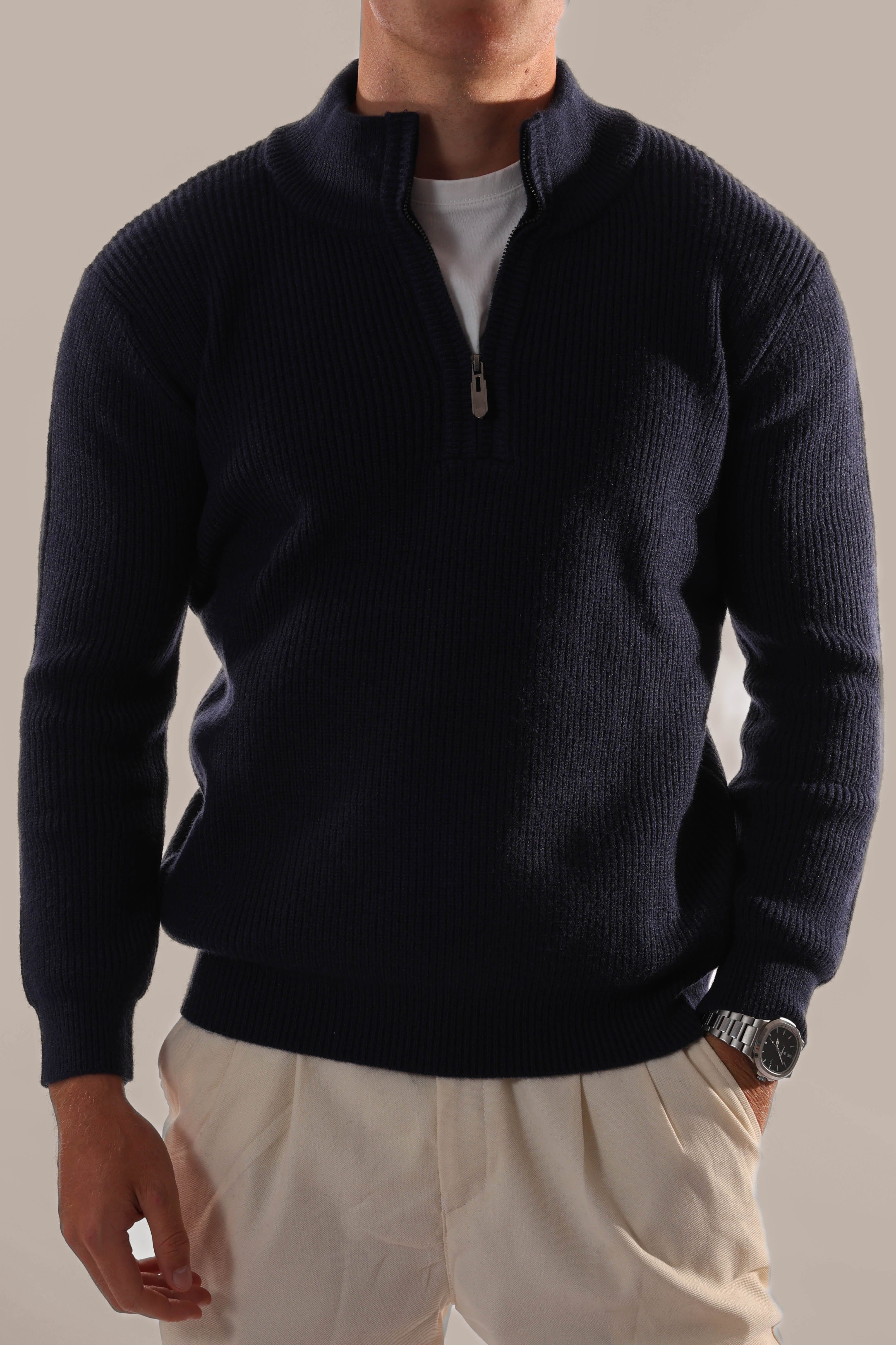 Classic Half-Zip Knit Pullover Sweater for Men | Mark