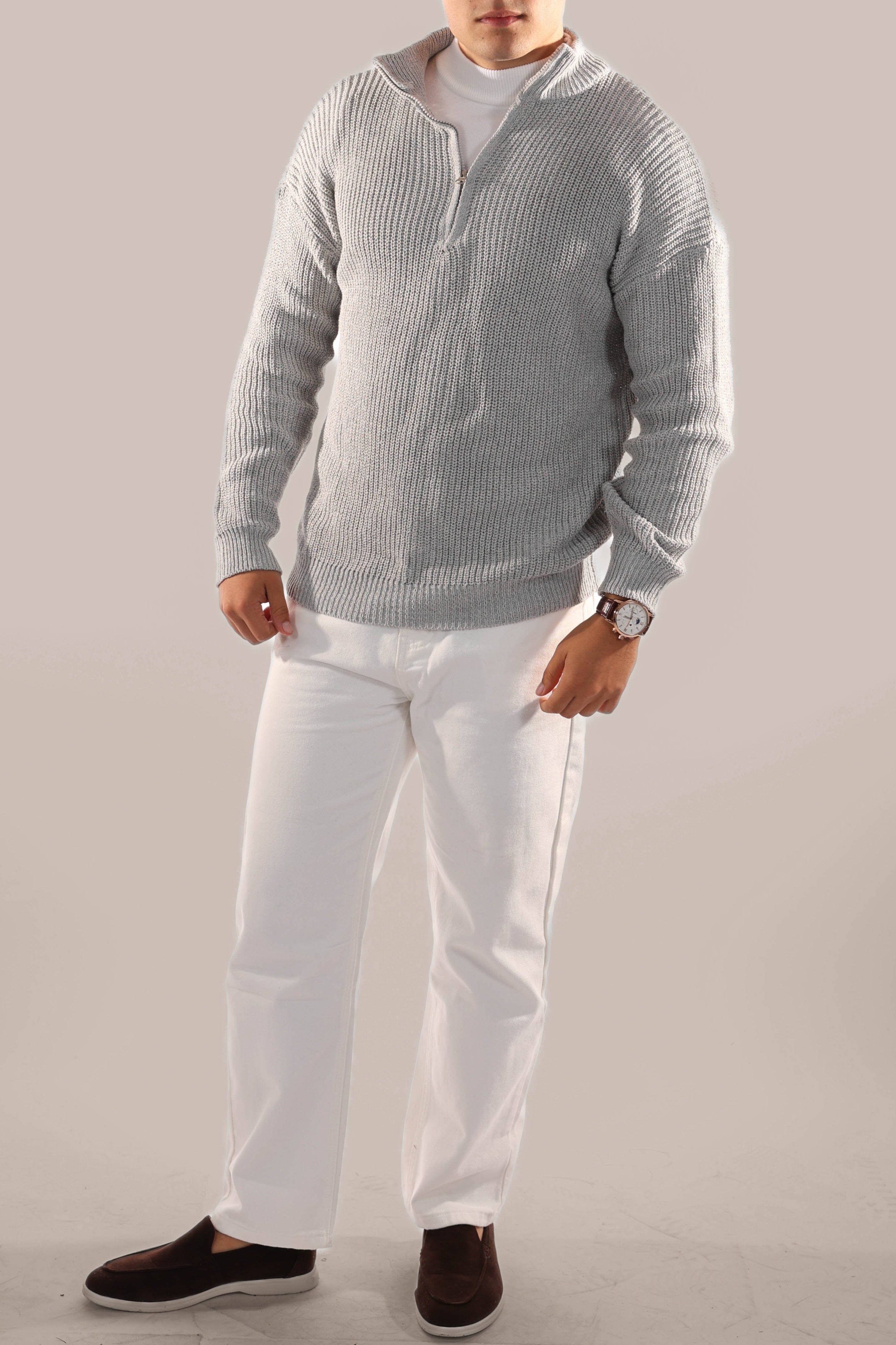 Classic Half-Zip Knit Pullover Sweater for Men | Mark