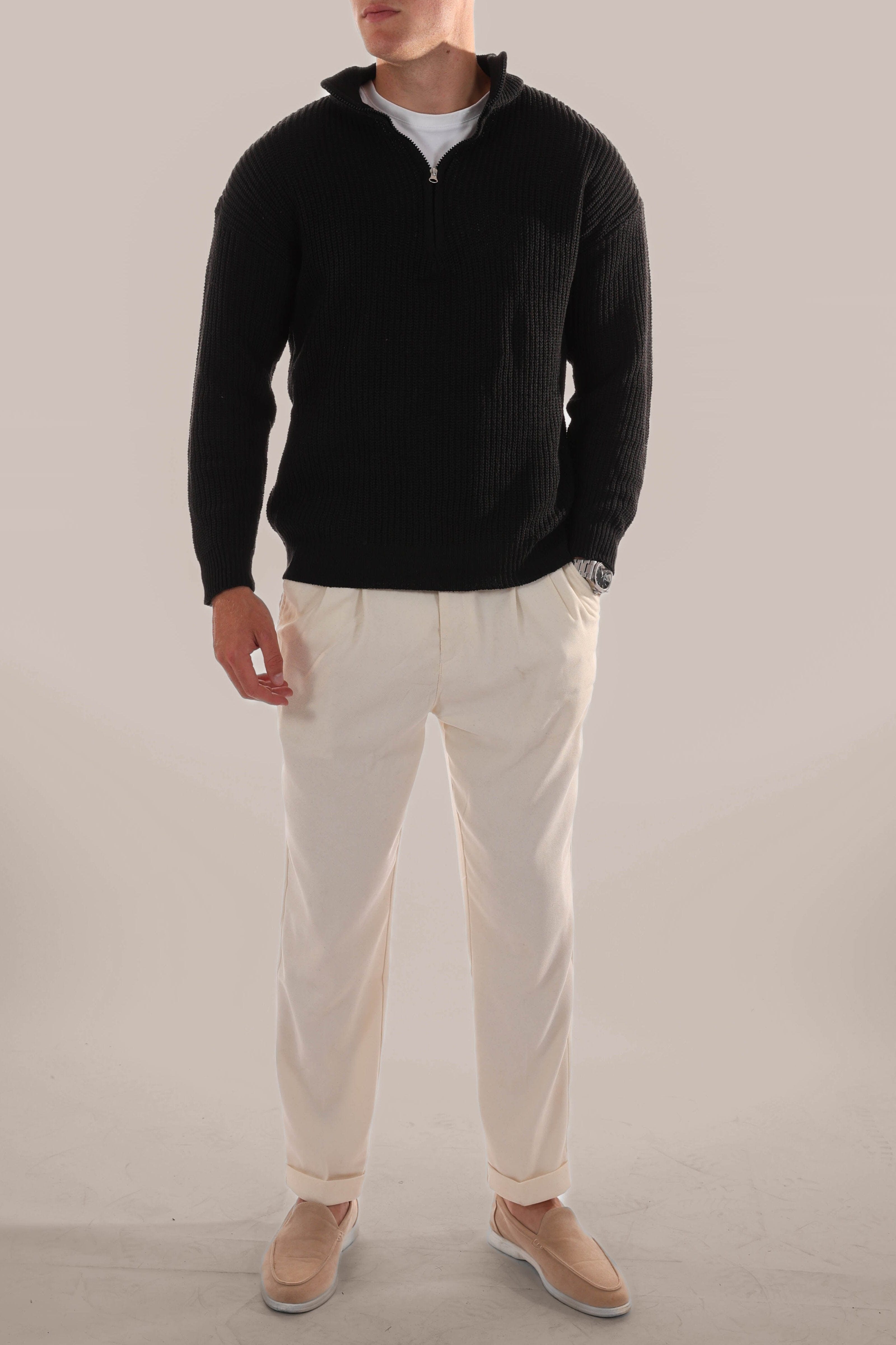 Classic Half-Zip Knit Pullover Sweater for Men | Mark