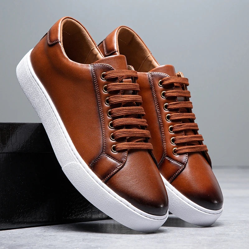 Classic Leather Low-Top Sneakers with Comfortable Sole for Men | Hugo