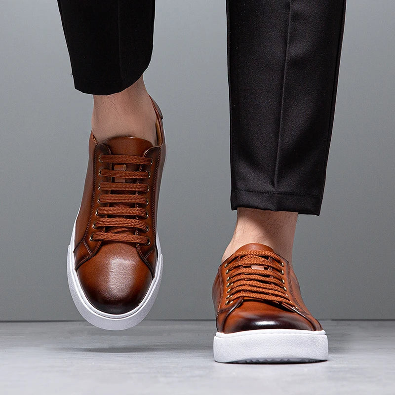 Classic Leather Low-Top Sneakers with Comfortable Sole for Men | Hugo