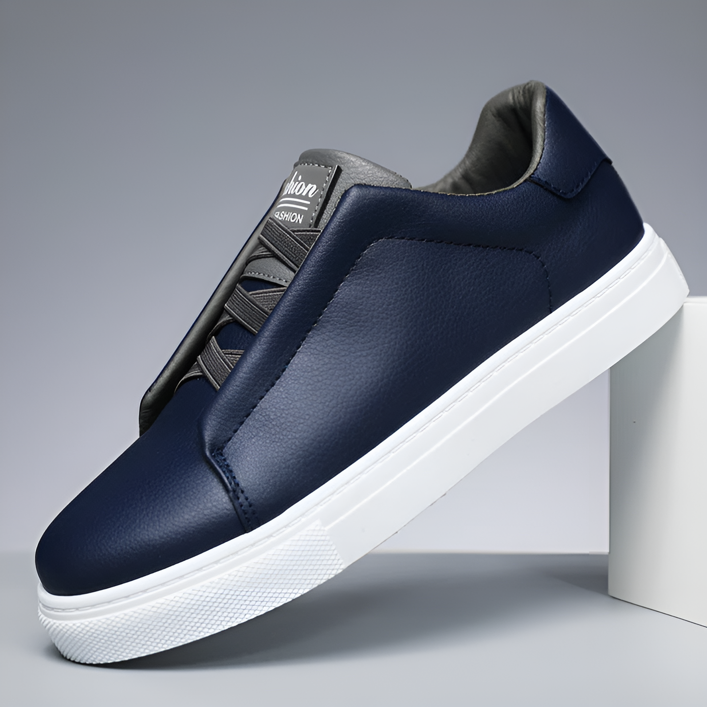 Classic Leather Sneakers with Contrast Detailing for Men | Orion