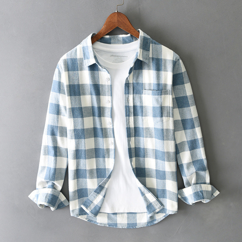 Classic Plaid Long Sleeve Casual Shirt for Men | Oliver