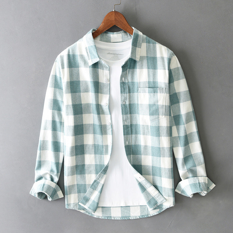 Classic Plaid Long Sleeve Casual Shirt for Men | Oliver