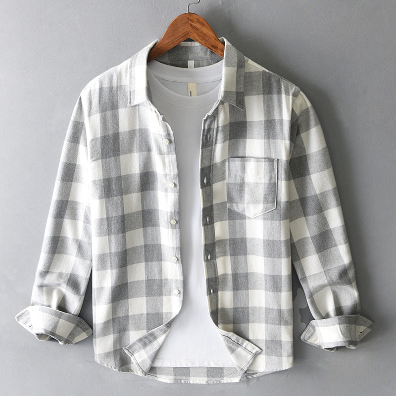Classic Plaid Long Sleeve Casual Shirt for Men | Oliver