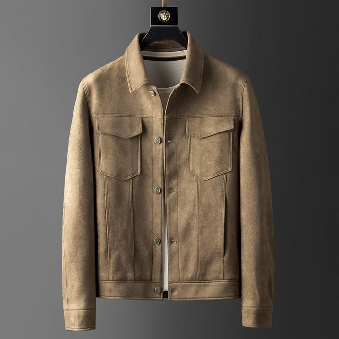 Classic Suede Button-Up Jacket for Men | Tom