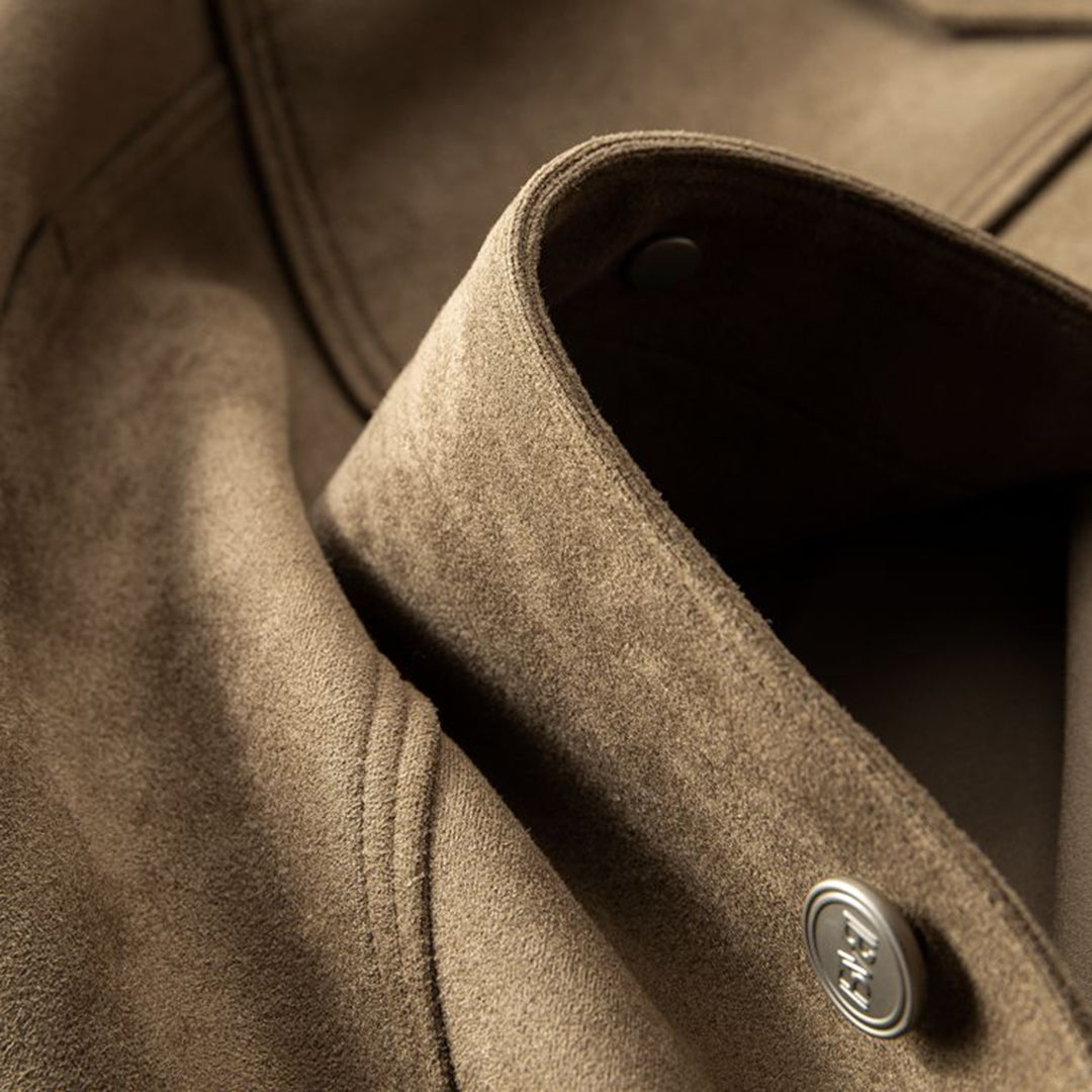 Classic Suede Button-Up Jacket for Men | Tom