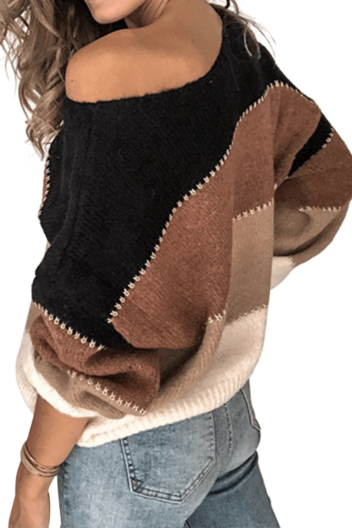 Colour-Block Sweater Relaxed Fit For Women | Liora 7