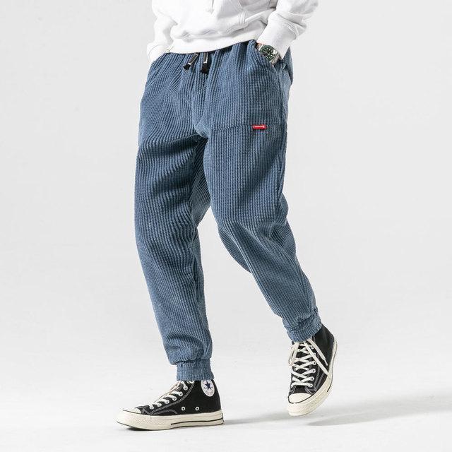 Corduroy Jogger Pants with Elastic Waist and Cuffs for Men | Adrian