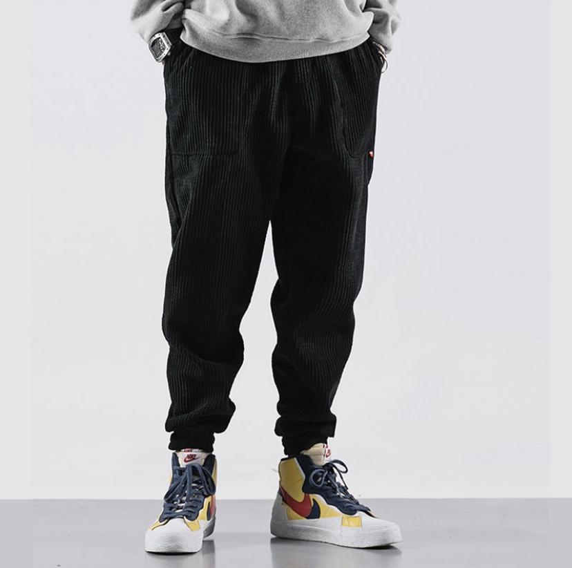 Corduroy Jogger Pants with Elastic Waist and Cuffs for Men | Adrian