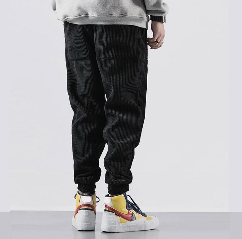 Corduroy Jogger Pants with Elastic Waist and Cuffs for Men | Adrian
