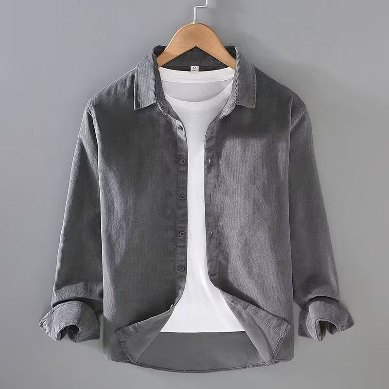 Corduroy Long-Sleeve Shirt For Men | Jorven 4
