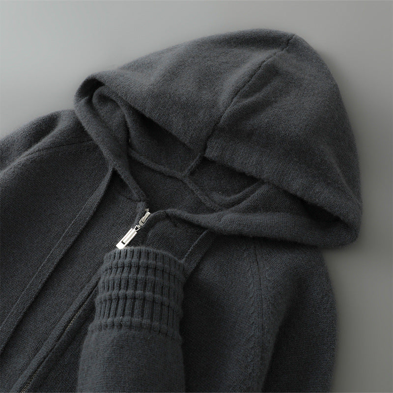 Cozy Knit Zip-Up Hoodie for Men | Adrian