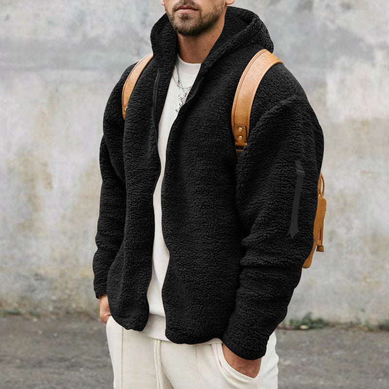 Cozy Zip-Up Fleece Jacket with Hood for Men | Henry
